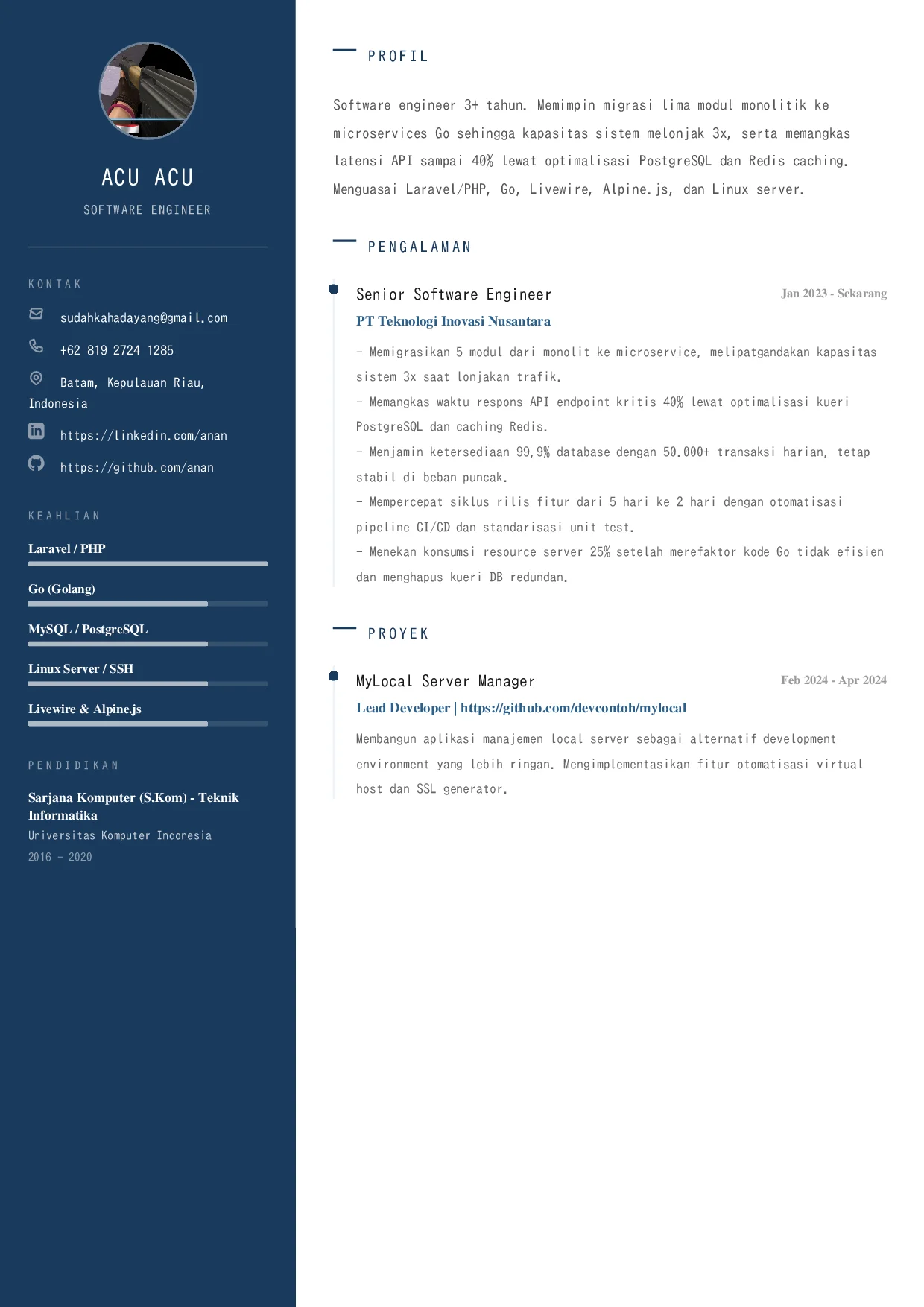 Template Career Focus Pro