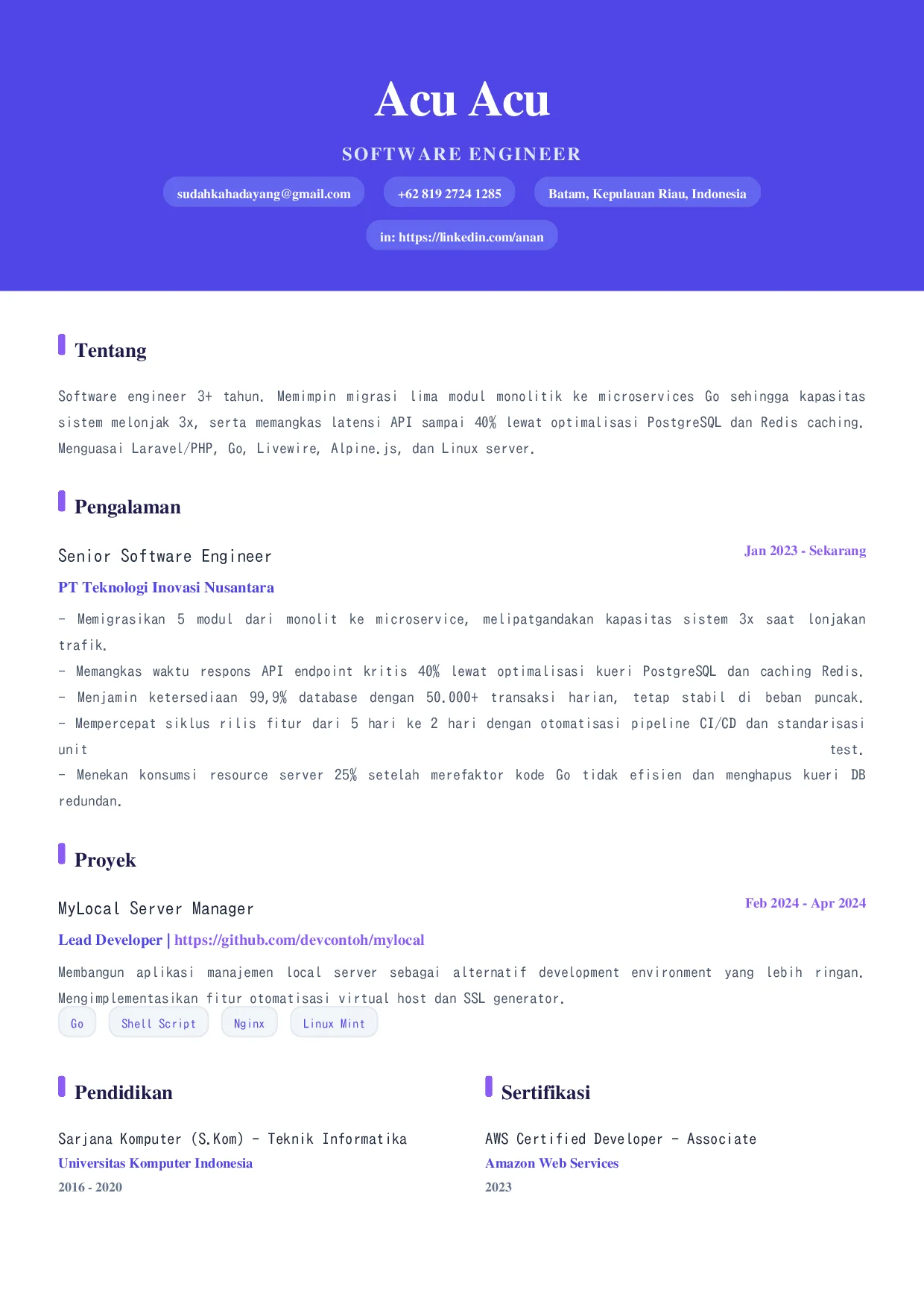 Template Startup Fresh